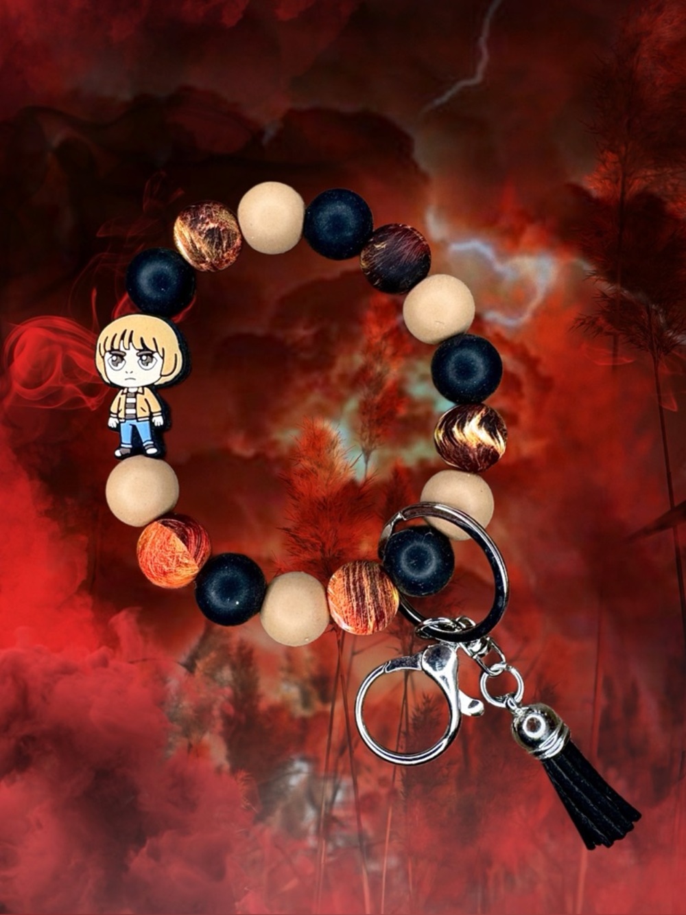 Stranger Things Will Byers Beaded Wristlet Keychain